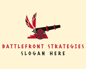 Warfare - Flying Gaming Cannon logo design