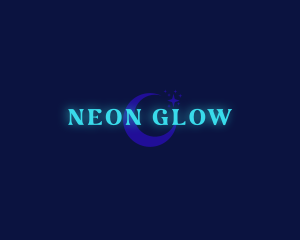 Neon Moon Business Glow logo design