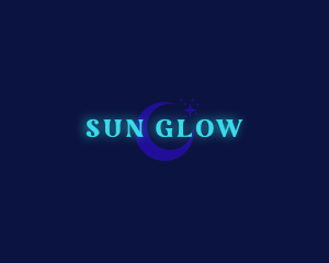 Neon Moon Business Glow logo design