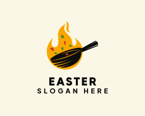 Eat - Cooking Frying Pan logo design