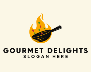 Cooking Frying Pan logo design