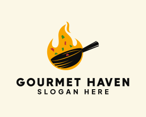 Cooking Frying Pan logo design