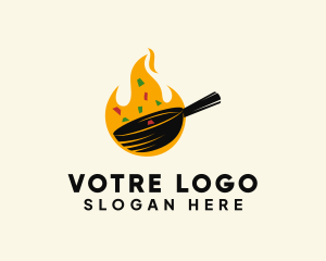 Frying - Cooking Frying Pan logo design