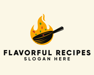 Cookbook - Cooking Frying Pan logo design