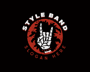 Skeleton Hand Rockstar logo design