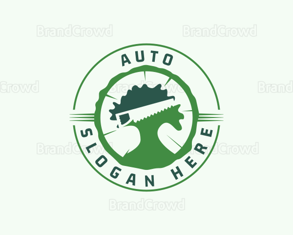Forest Tree Cutting Badge Logo