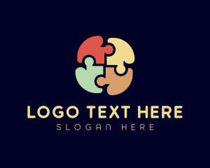 Kindergarten - Jigsaw Puzzle Learning logo design