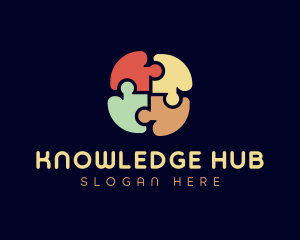 Learning - Jigsaw Puzzle Learning logo design