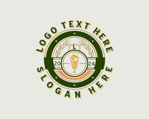 Wheat Stalks - Hipster Beer Pub logo design