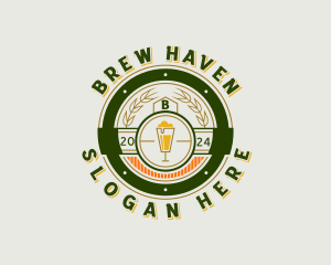 Hipster Beer Pub logo design