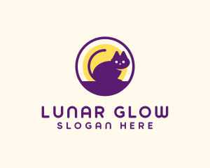 Moon Pet Cat logo design