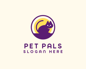 Moon Pet Cat logo design