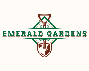 Landscaping Shovel Gardening logo design