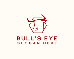 Hexagon Bull Cattle logo design