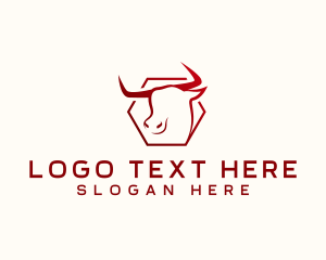 Beef - Hexagon Bull Cattle logo design