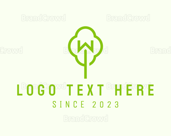 Green Tree Letter W Logo