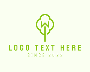 Tree - Green Tree Letter W logo design