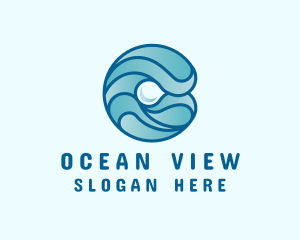 Ocean Pearl Wave logo design