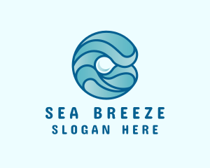 Ocean Pearl Wave logo design