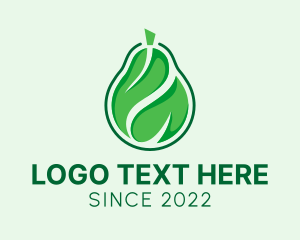 Plantation - Leaf Pear Fruit logo design