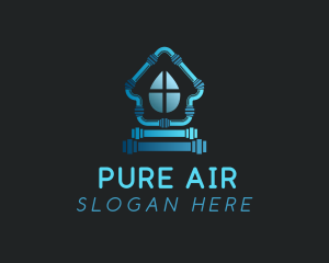 House Pipe Water Drop logo design