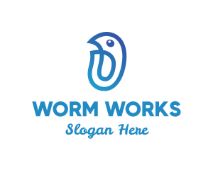 Worm - Beak Bird Software logo design