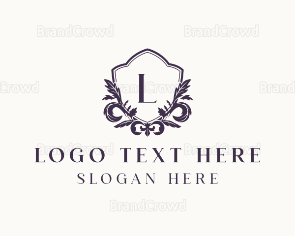 Flower Shield Ornament Logo