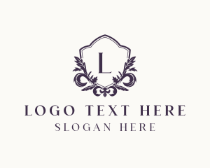 Cafe - Flower Shield Ornament logo design