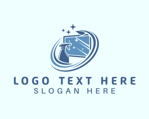 Blue - Glass Cleaning Services logo design