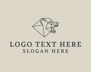 Head - Mosaic Angry Wolf logo design