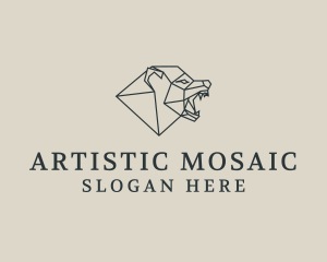 Mosaic - Mosaic Angry Wolf logo design