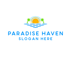 Paradise Island Sunset logo design