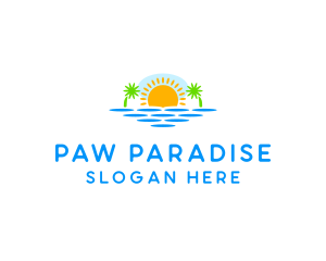 Paradise Island Sunset logo design