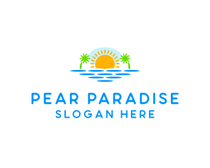 Paradise Island Sunset logo design