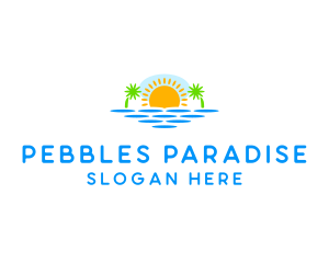 Paradise Island Sunset logo design