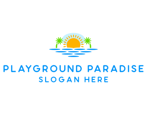 Paradise Island Sunset logo design