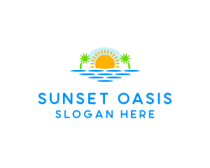 Paradise Island Sunset logo design