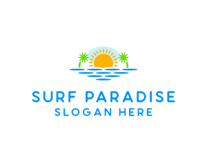 Paradise Island Sunset logo design