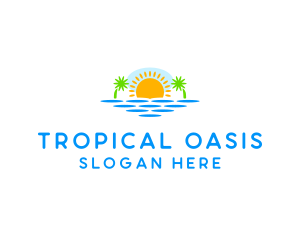 Paradise Island Sunset logo design