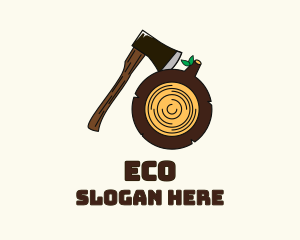 Axe Wood Log Logo