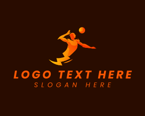 Fitness - Lightning Athlete Volleyball logo design