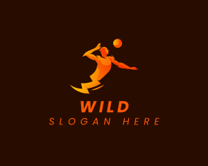 Ball - Lightning Athlete Volleyball logo design