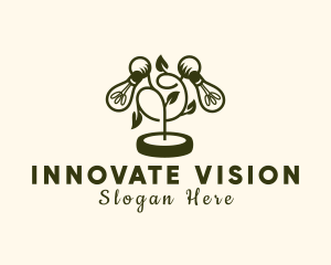 Light Bulb Plant Innovation logo design