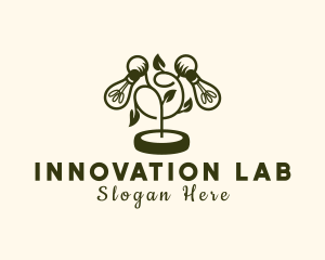 Light Bulb Plant Innovation logo design