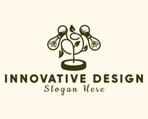 Light Bulb Plant Innovation logo design