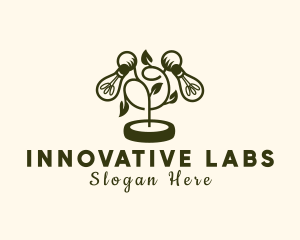 Light Bulb Plant Innovation logo design