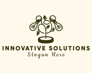 Light Bulb Plant Innovation logo design