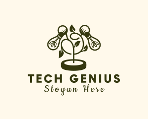 Light Bulb Plant Innovation logo design