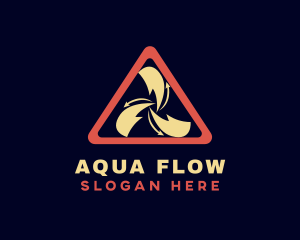 Flow - Turbine Propeller Arrow logo design