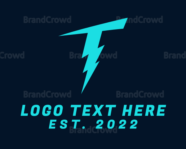 Electric Thunder Letter T Logo